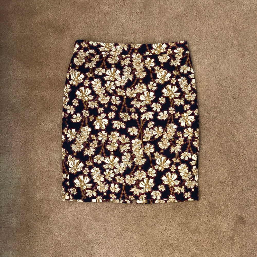 J Crew pencil skirt in floral print